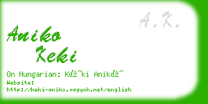 aniko keki business card